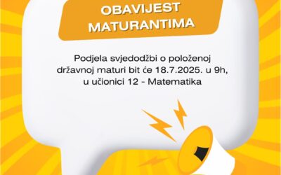 Podjela svjedožbi o položenoj državnoj maturi