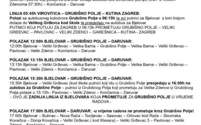 OBAVIJEST UČENICIMA PUTNICIMA