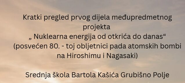 ZAVRŠETAK PRVOG DIJELA MEĐUPREDMETNOG PROJEKTA